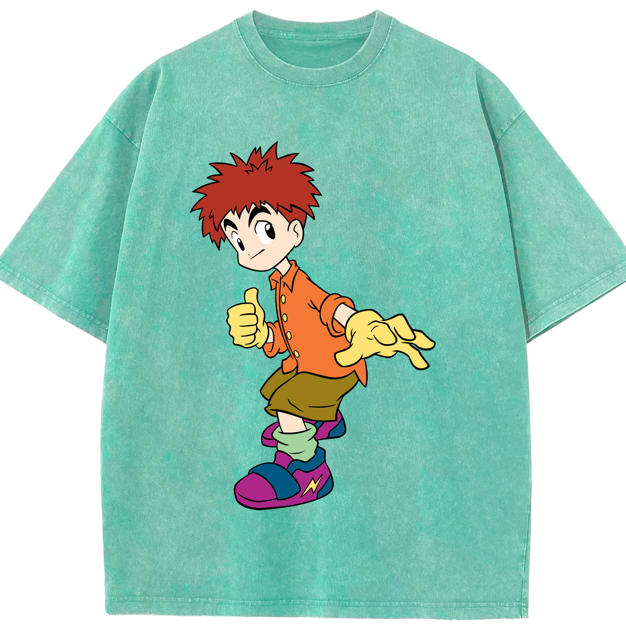 （画像用） Digimon デジタルモンスター/デジモン 綿100% ヴィンテージ風 半袖Tシャツ（フロントプリント）